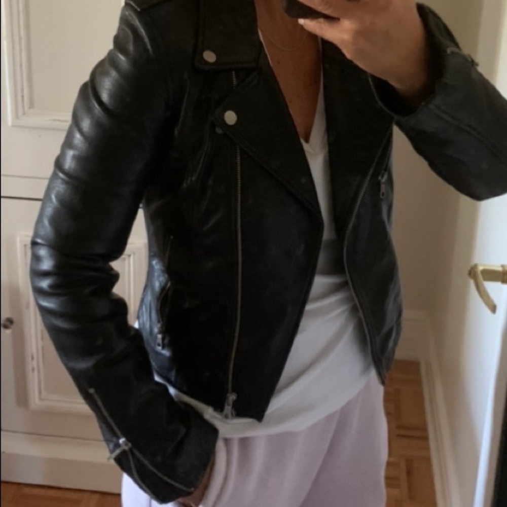 Leather biker jacket - Picture 3 of 10